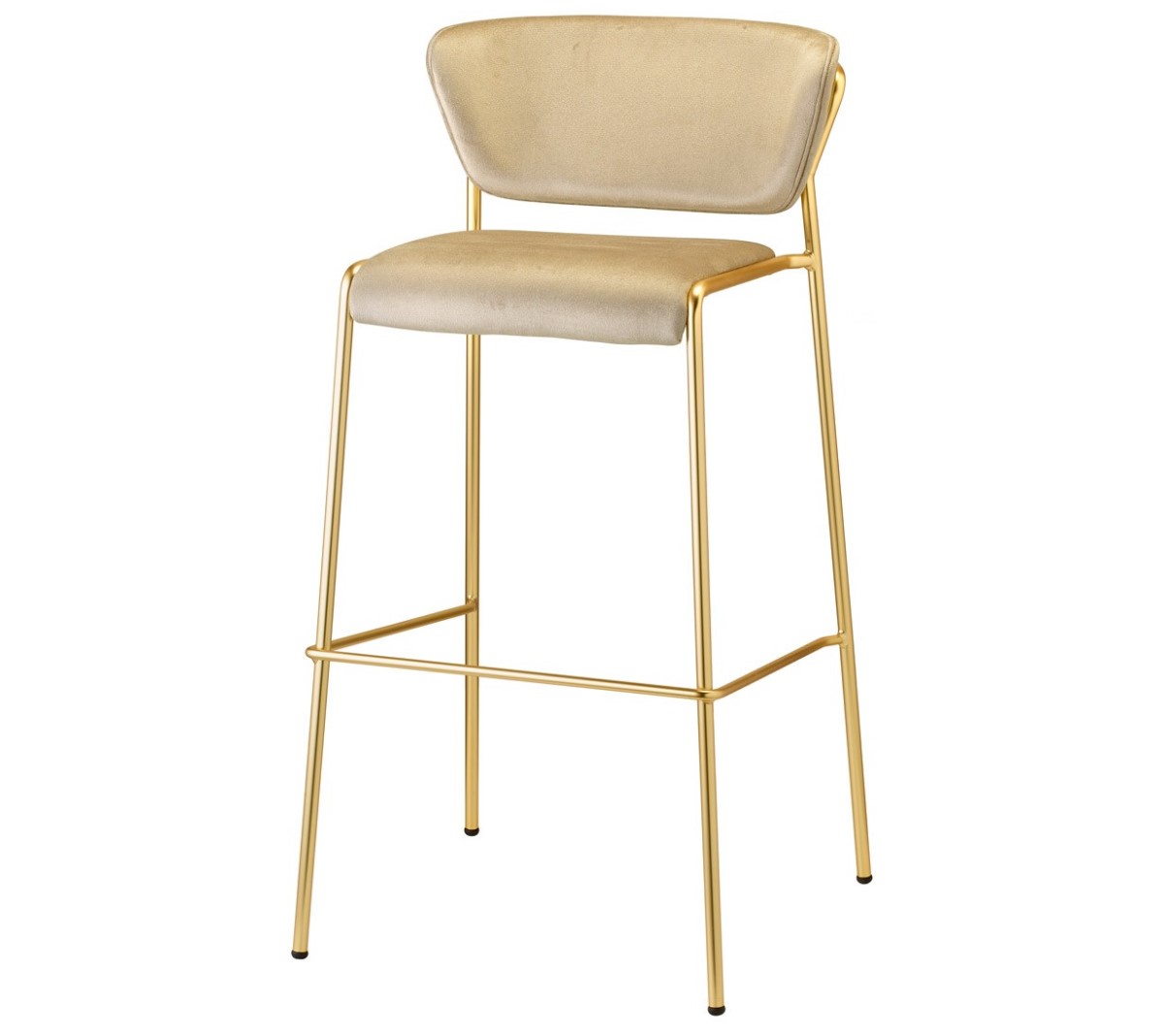 Lisa Bar Stool with Upholstered Seating on Tubular Steel Frame