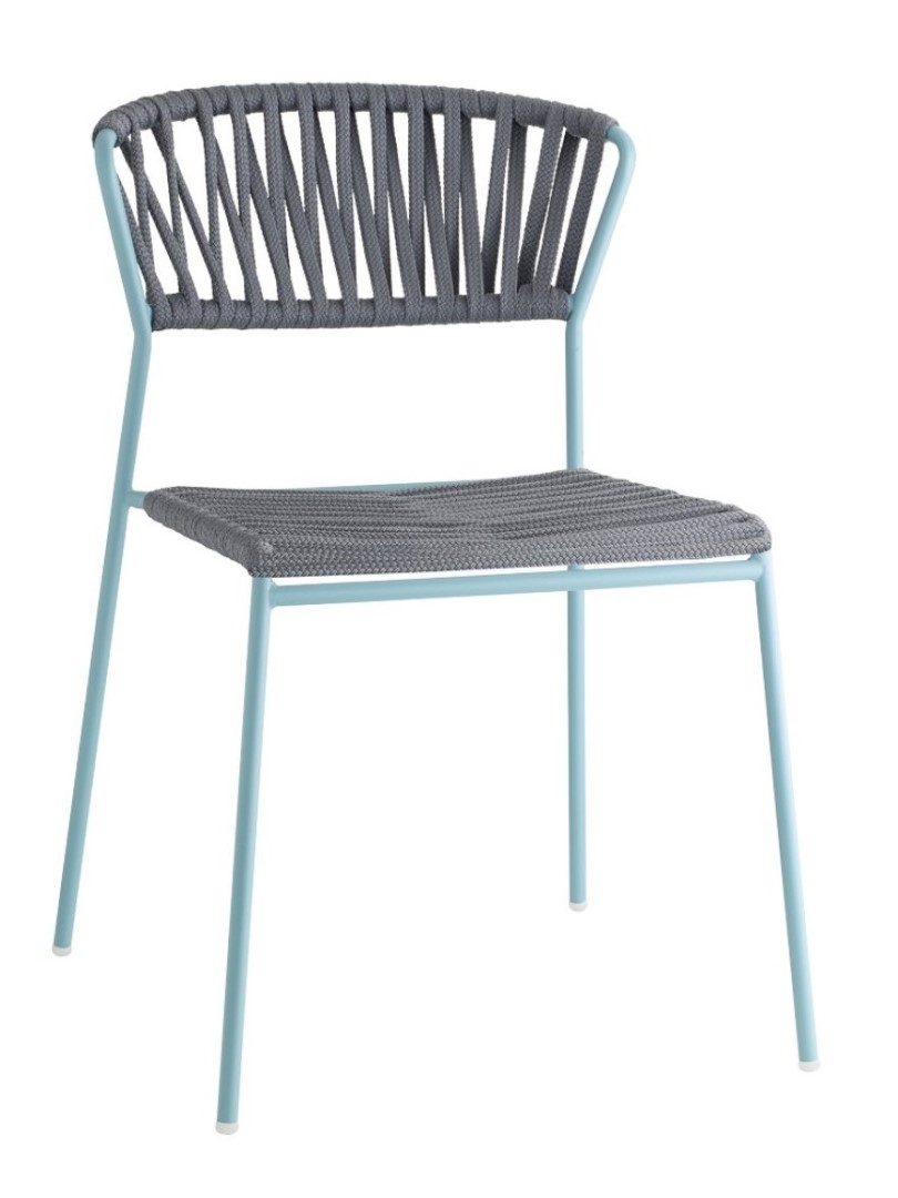 Lisa Filo Chair with Woven Nautical Rope over Tubular Metal Frame