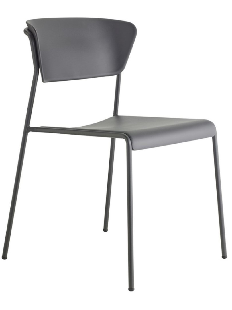 Lisa Technopolymer Chair with Technopolymer Plastic Seating on Tubular Steel Frame