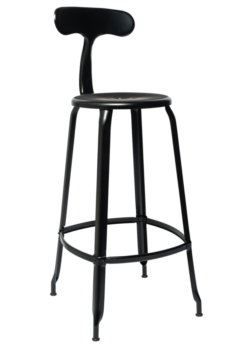 Nicolle Metal Bar Stool with Metal Seat and Whale Tail Backrest