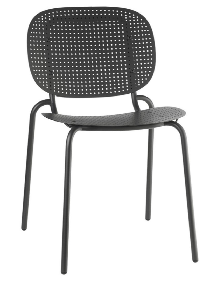 Si-Si Dots Metal Chair with Perforations on Seat and Backrest