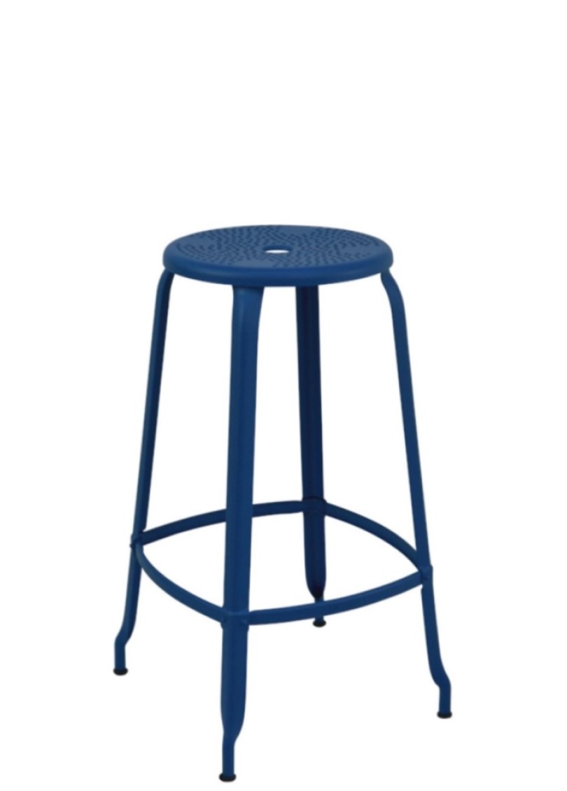 Nicolle Metal Stool with Perforated Metal Seat