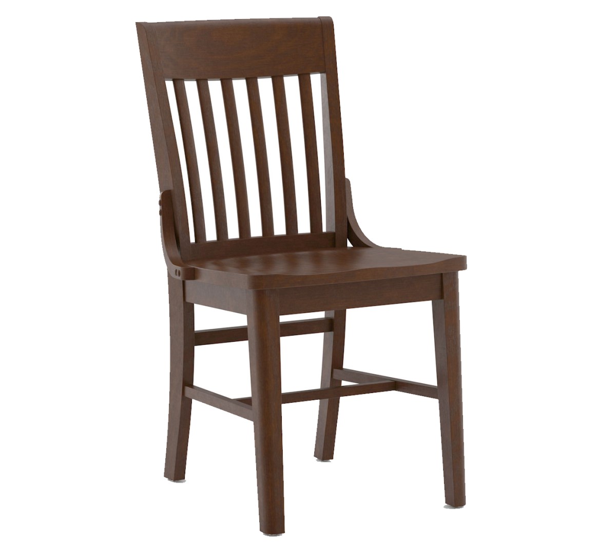 Americana Wood Dining Chair with Straight Top Rail and Side Backrest Braces