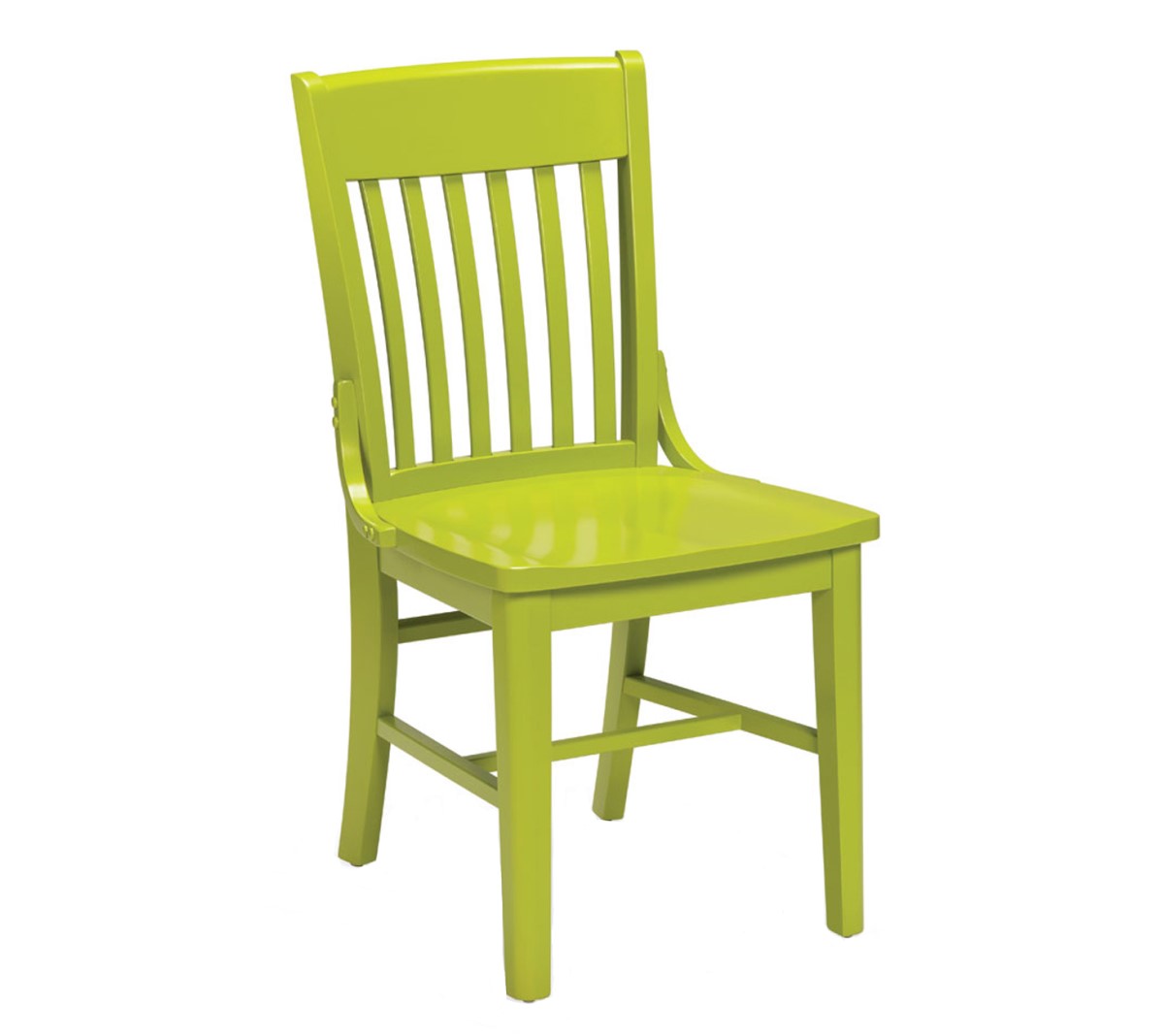 Americana Wood Dining Chair with Straight Top Rail and Side Backrest Braces