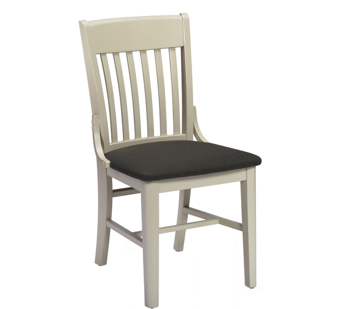 Americana Upholstered Wood Dining Chair with Straight Top Rail and side Backrest Braces