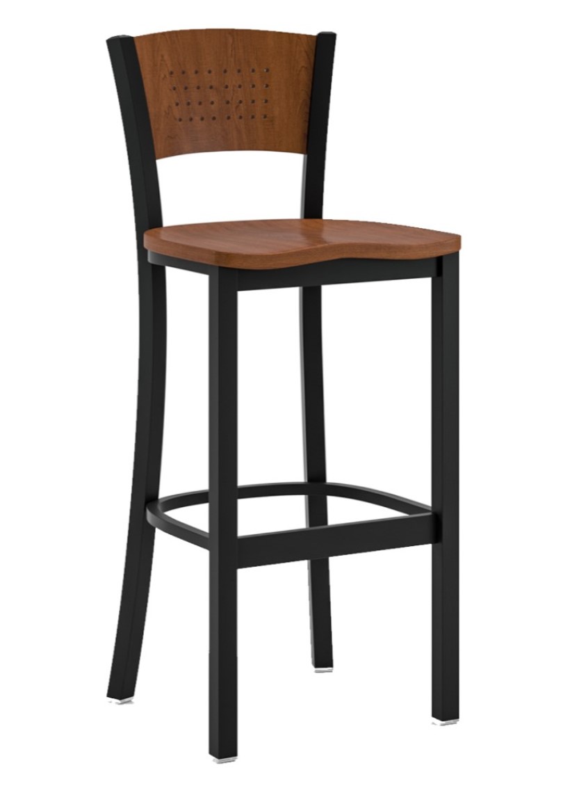 Avalon Wood and Metal Bar Stool