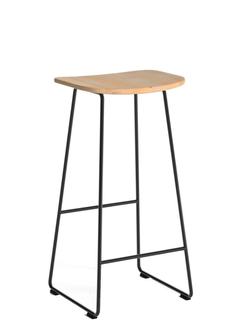 Kyla Metal Bar Stool with Wood Seat