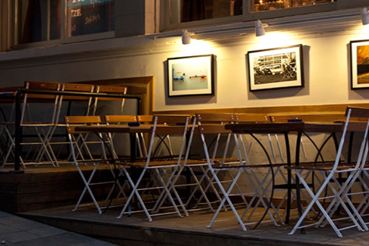 Madeleine French Cafe Bistro Chairs with Chestnut Slats on White Frame