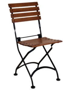 Veronique Chair Veronique Folding Bistro Chair with Metal Frame and Wood Slat Seating