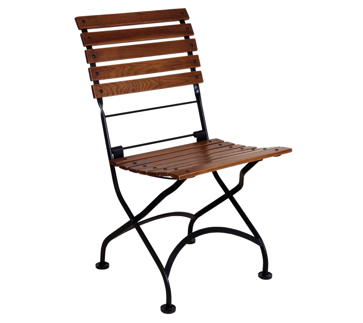 Isabelle Chair 5509CW-BK Folding Side Chair with Chestnut Slats - Walnu Finish and Jet Black Frame