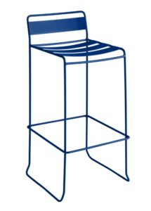 Portofino Bar Stool with Wire Frame and Metal Slat Seating