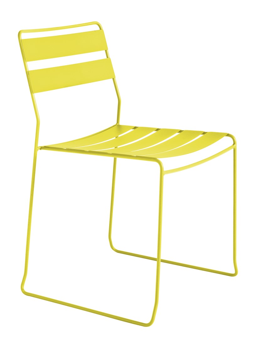 Portofino Chair with Wire Frame and Metal Slat Seating