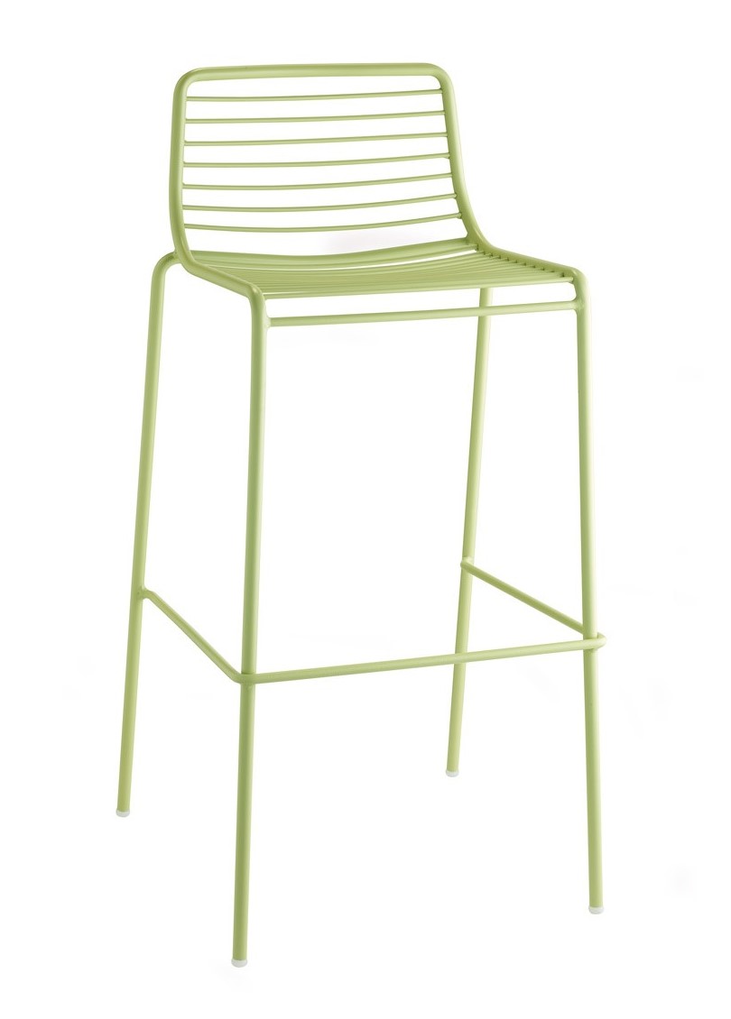 Summer Metal Barstool with Metal Wire Seating and Tubular Steel Frame