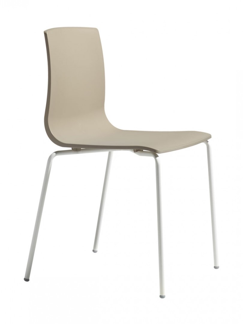 Alice Chair with Technopolymer Plastic Seating on Tubular Steel Frame