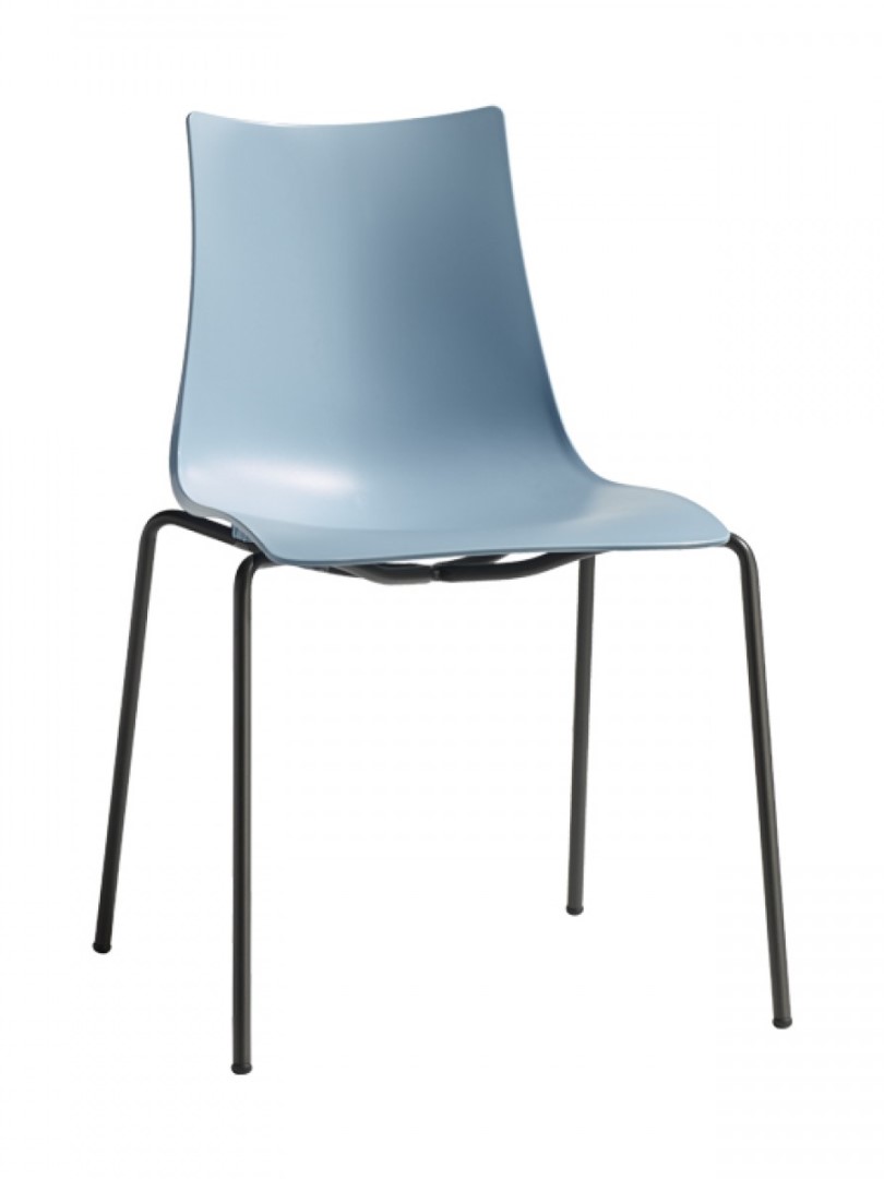 Zebra Chair with Technopolymer Plastic Seating on Tubular Steel Frame