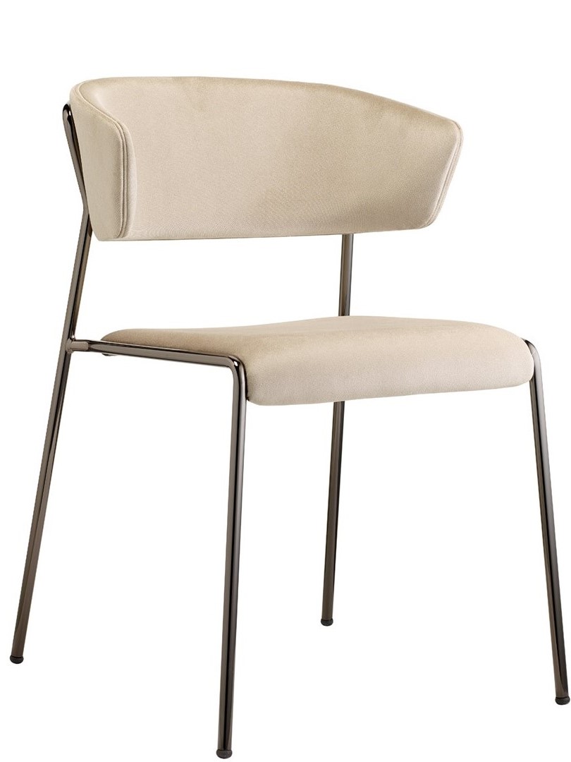 Lisa Armchair with Upholstered Seating on Tubular Steel Frame