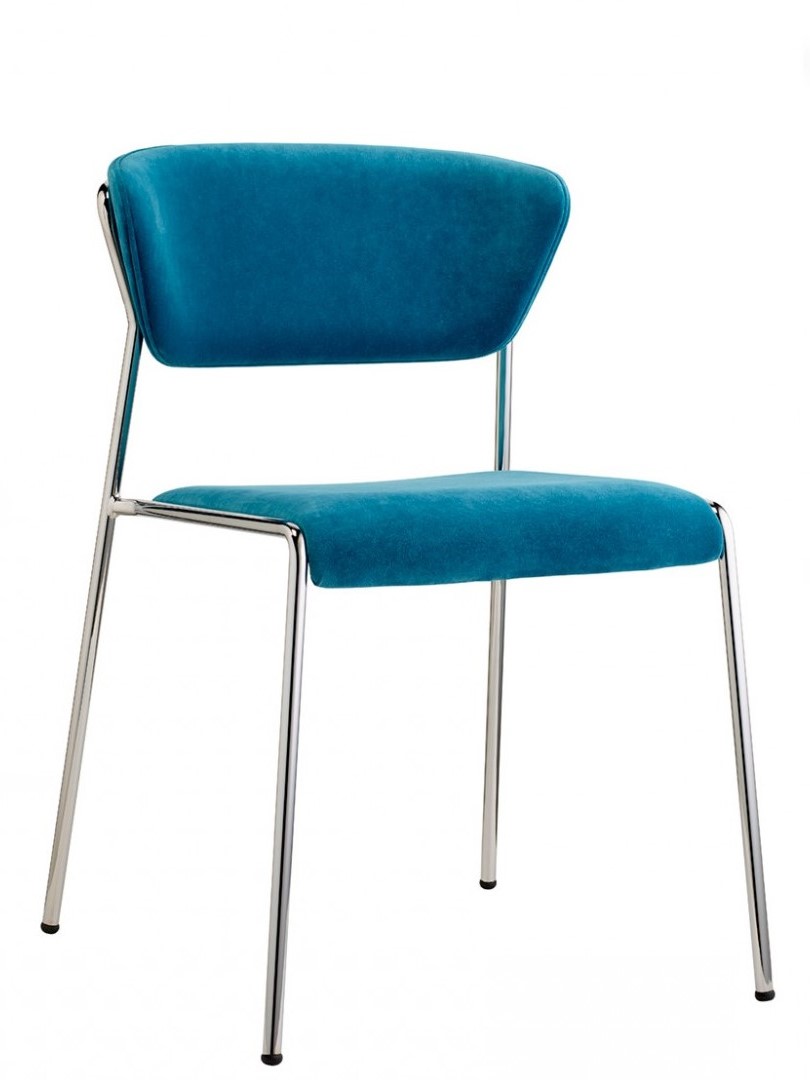 Lisa Chair with Upholstered Seating on Tubular Steel Frame