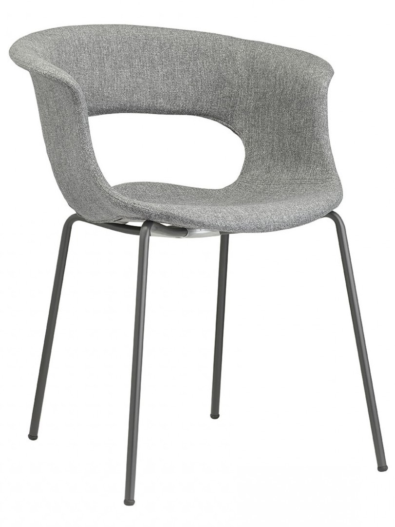 Miss B Pop Chair with Upholstered Seating on Tubular Steel Frame