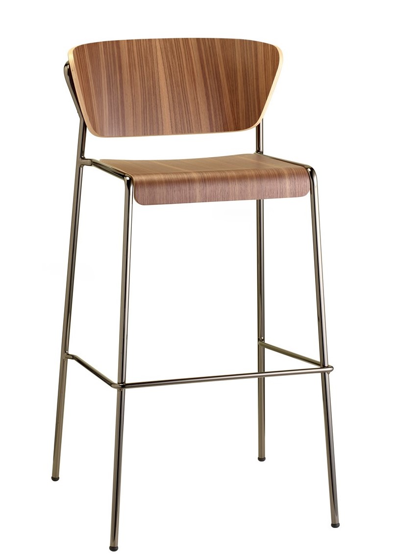 Lisa Wood and Metal Bar Stool