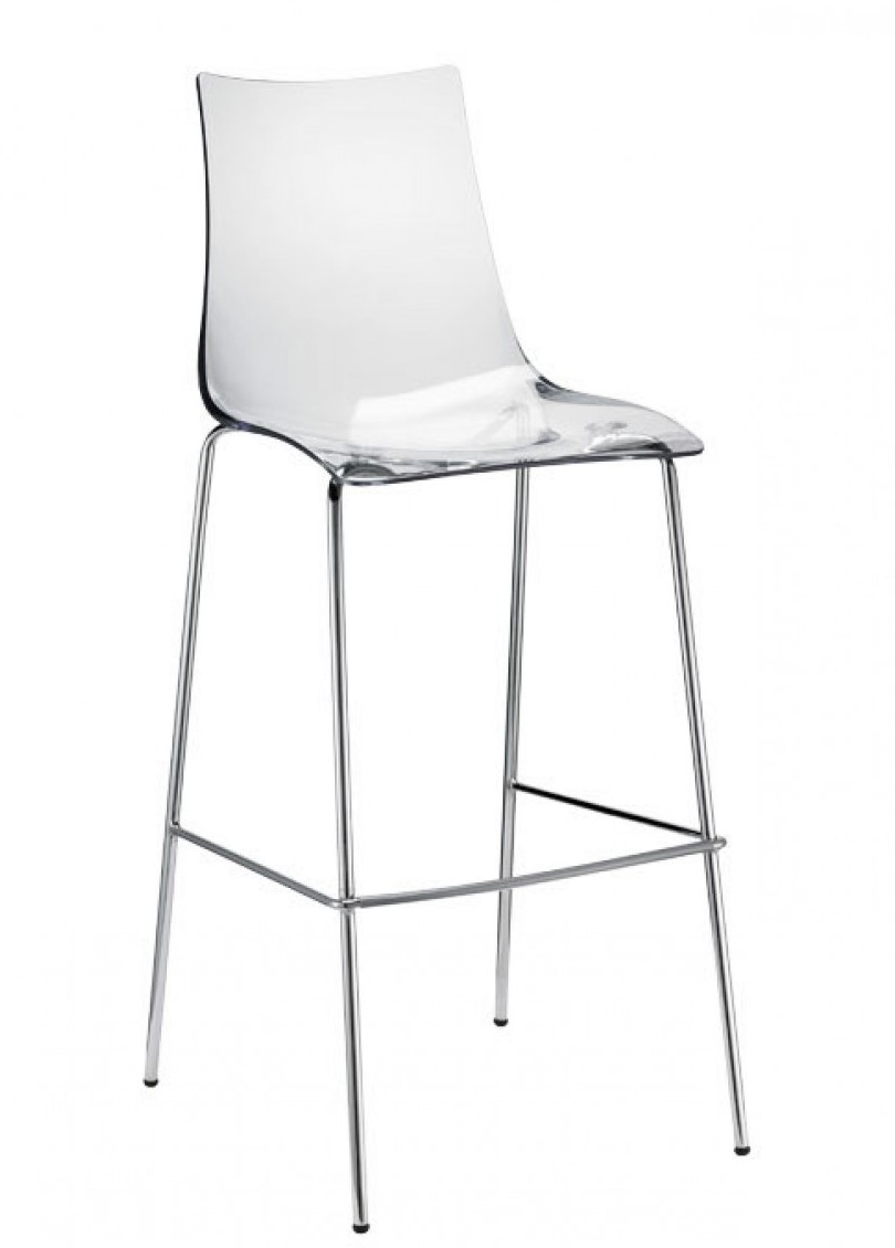 Zebra Antishock Bar Stool with Polycarbonate Plastic Seating on Tubular Steel Frame